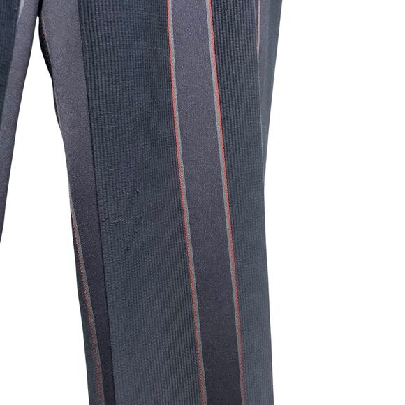 Theory Navy Red Pinstripe Wide Leg Cropped Dress Pant Womens Size 2? AS IS - Picture 2 of 6